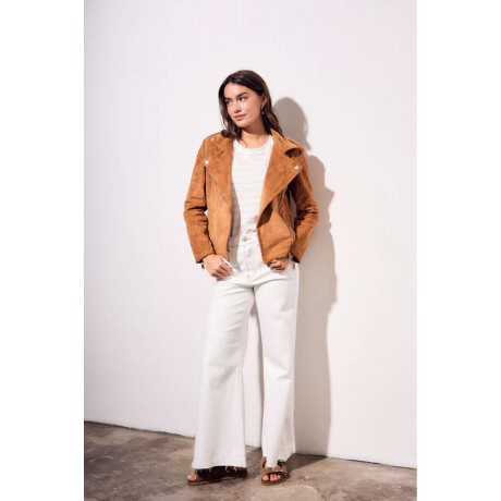 Campera Gamuza Cuero Vegano Camel