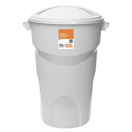 Tarro Basura Residuos Papelera Grande Plástica c/ Tapa 100Lt Blanco