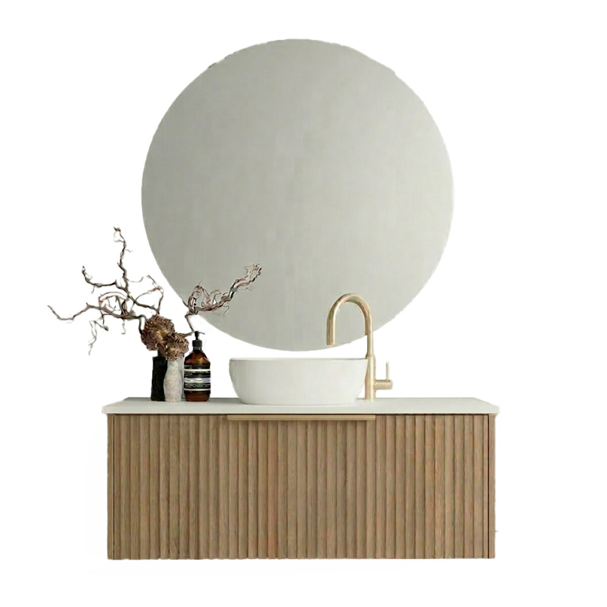 Conjunto De Baño Habitare Modelo Sy2006-80w / Mueble + Bacha + Espejo C/ Luz Led 700*700 