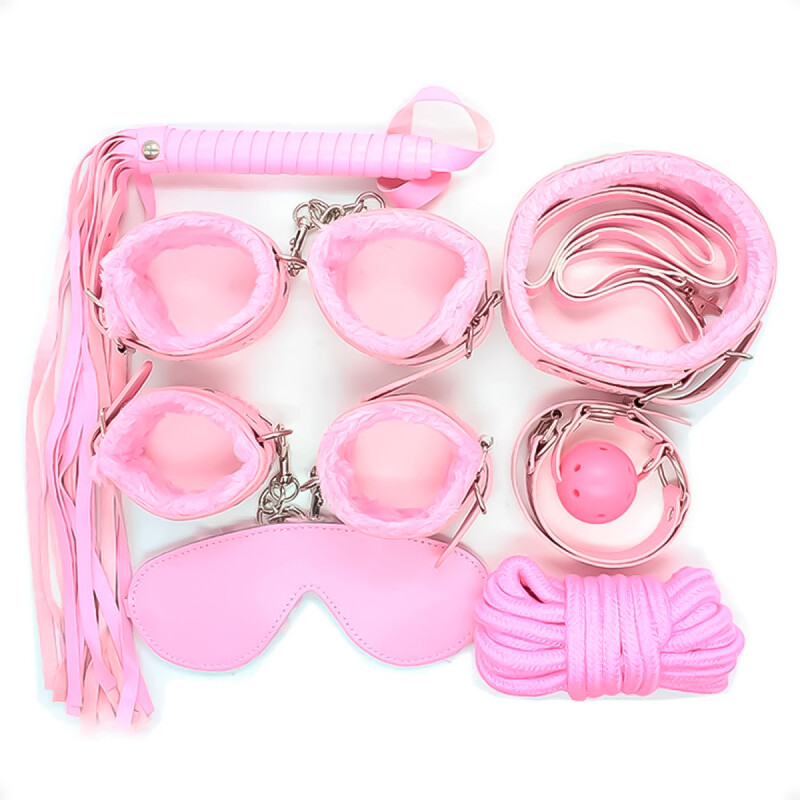 Set De BDSM Sado De 7 Piezas Rosado