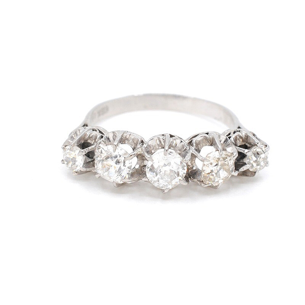 Anillo Antiguo Platino, Oro 18K Y Brillantes 
