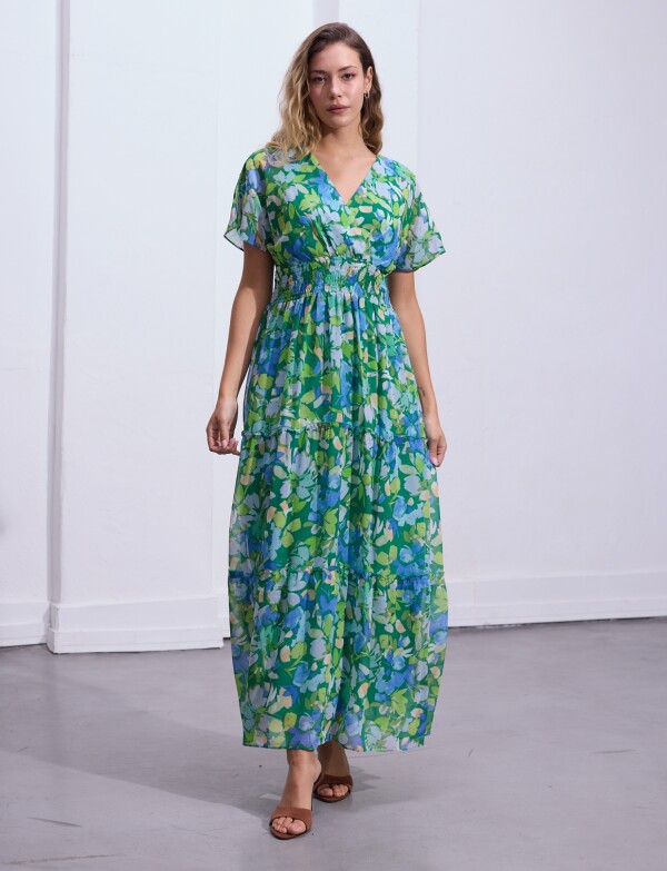 Vestido Maxi Dolman VERDE/MULTI