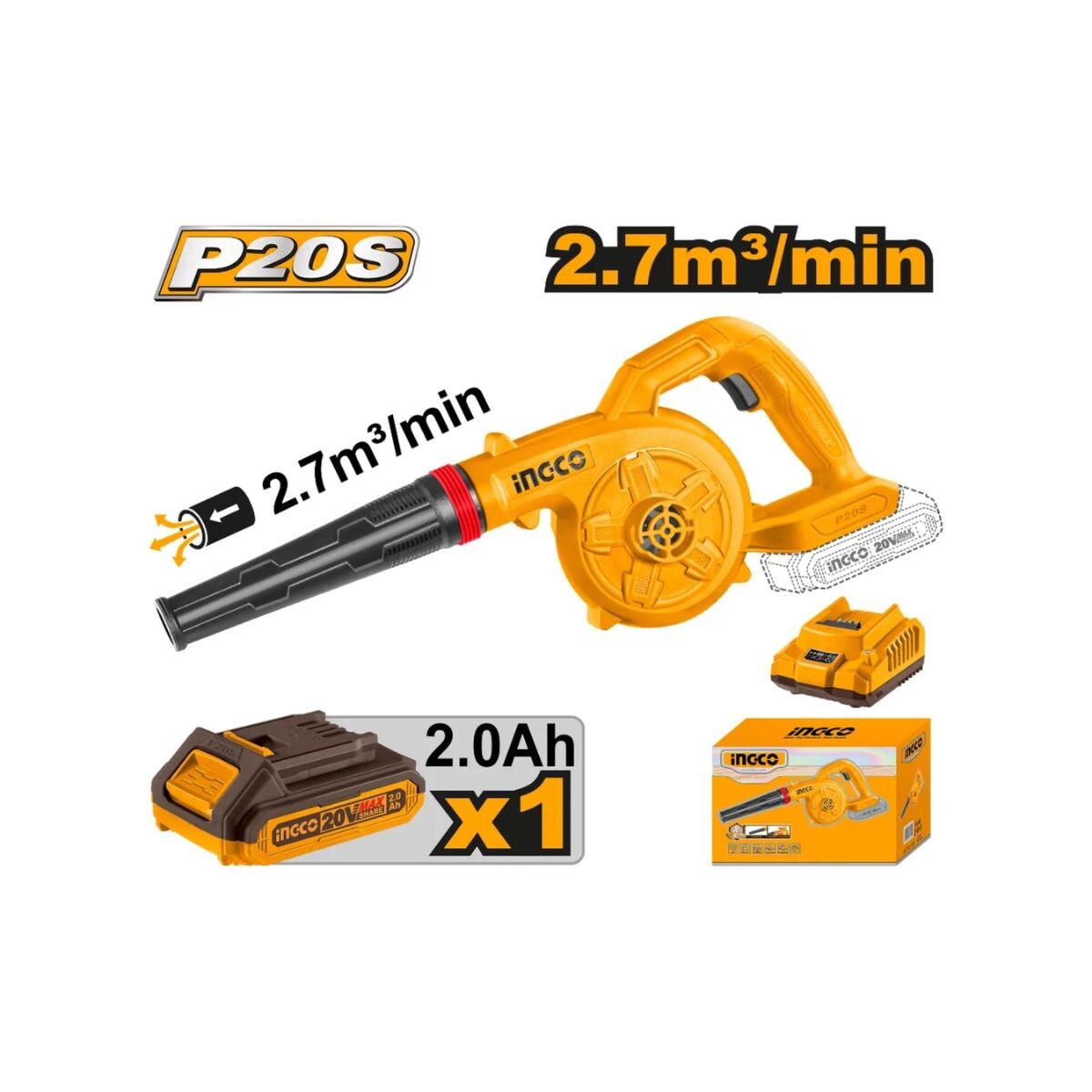 KIT COMBO A BAT 20V SOPLADORA +ASPIR 0,5L C/BAT, CARG Y ACCE Kit Combo A Bat 20v Sopladora +aspir 0,5l C/bat, Carg Y Acce