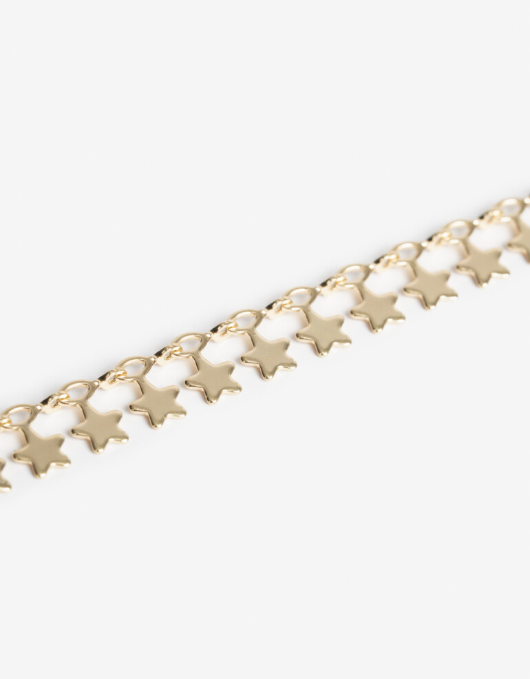 Pulseras Flexibles Metal Pulsera Flexible De Estrellas Metal - Dorado