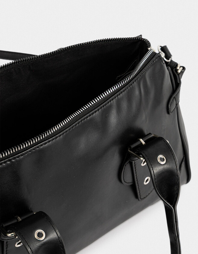 City Cartera Bowling Con Hebillas - Negro