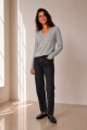 SWEATER V BOUTONE GRIS