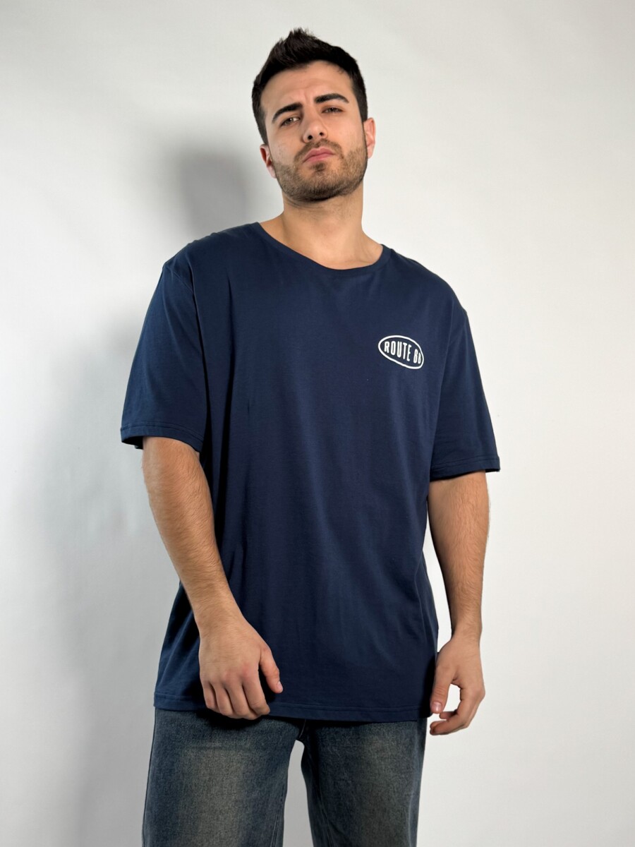Remera oversize con estampa Polino - Azul 