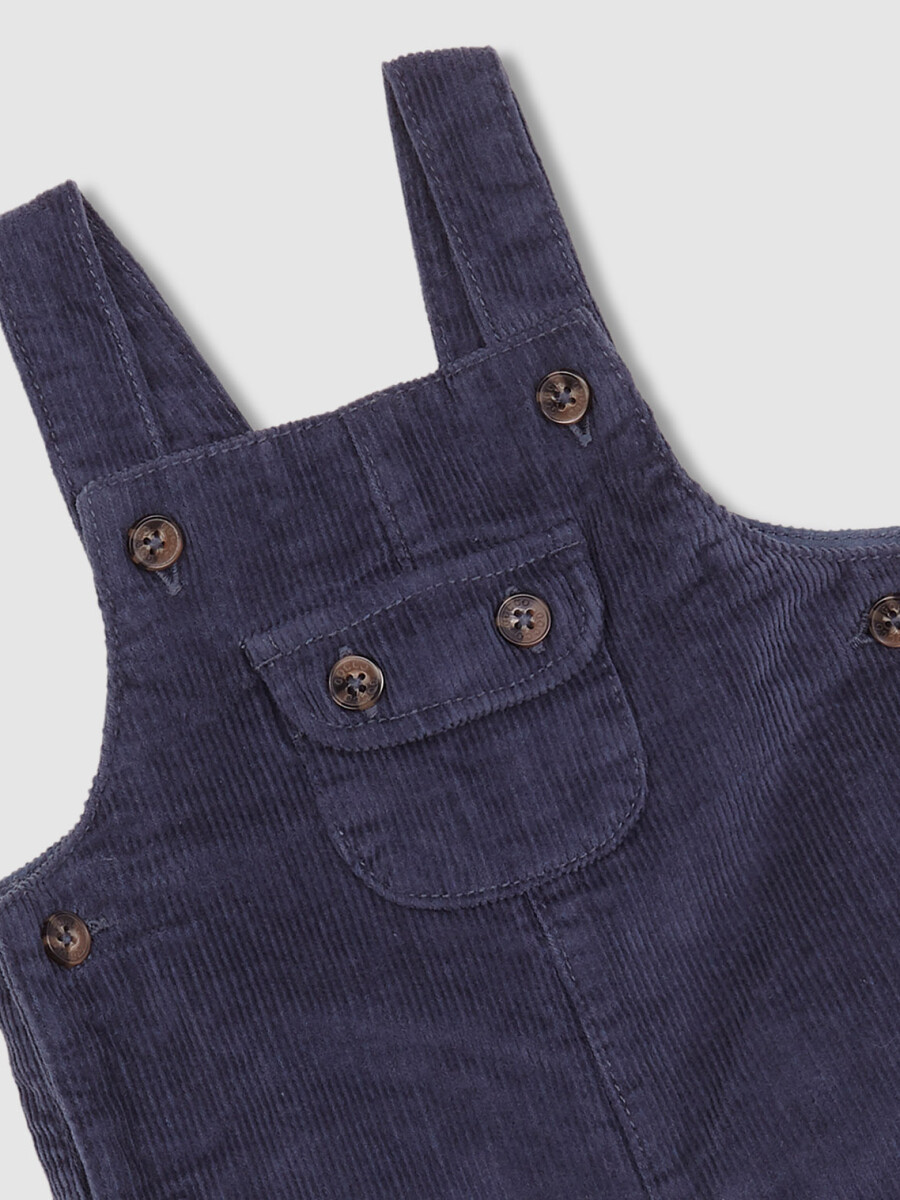 Peto Largo De Pana Azul Medio Oscuro