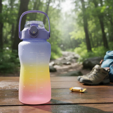 Botella Caramañola Agua 2Lt en Plástico con Sorbito y Manija Celeste