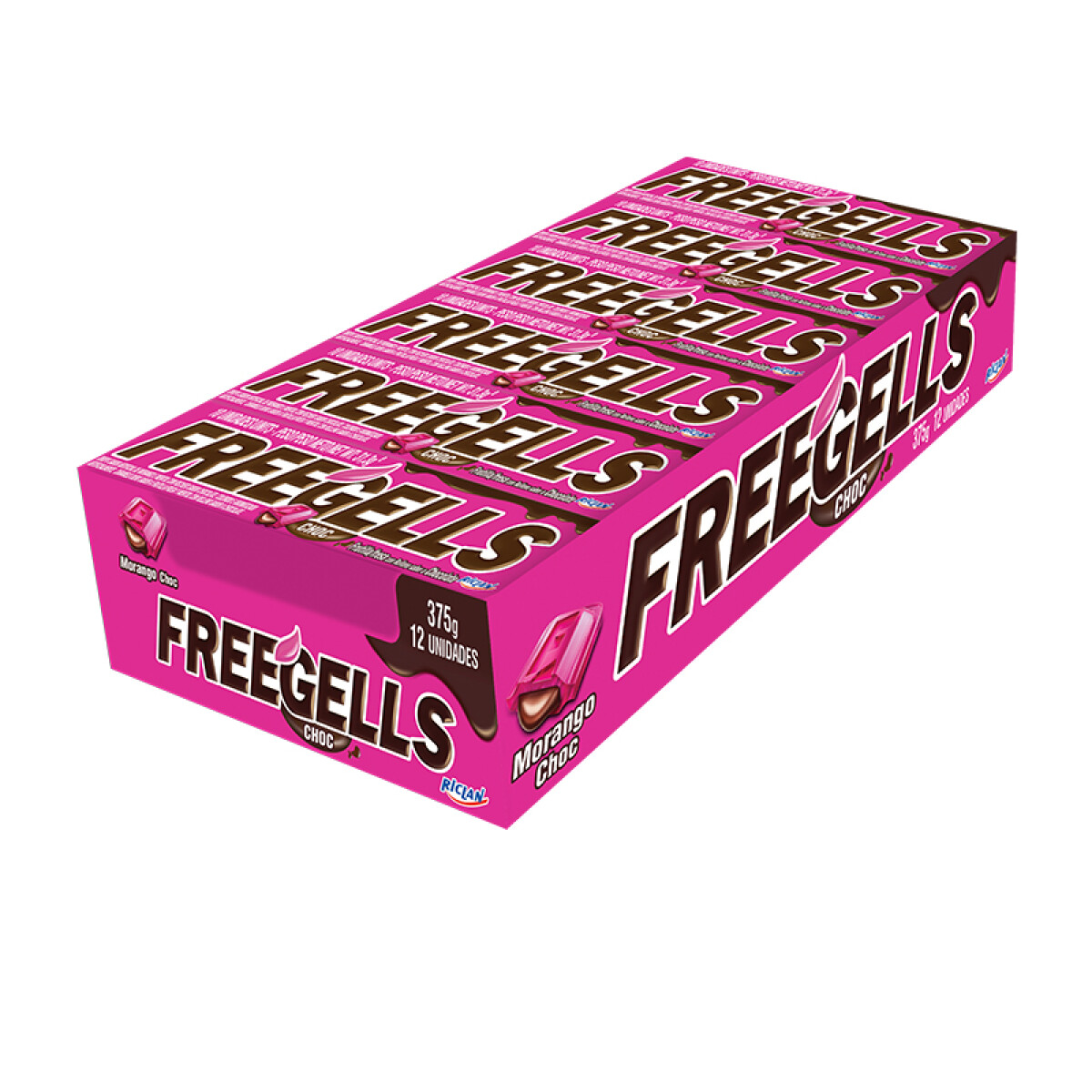 Pastillas FREEGELLS x12 Unidades - Frutilla con Chocolate 