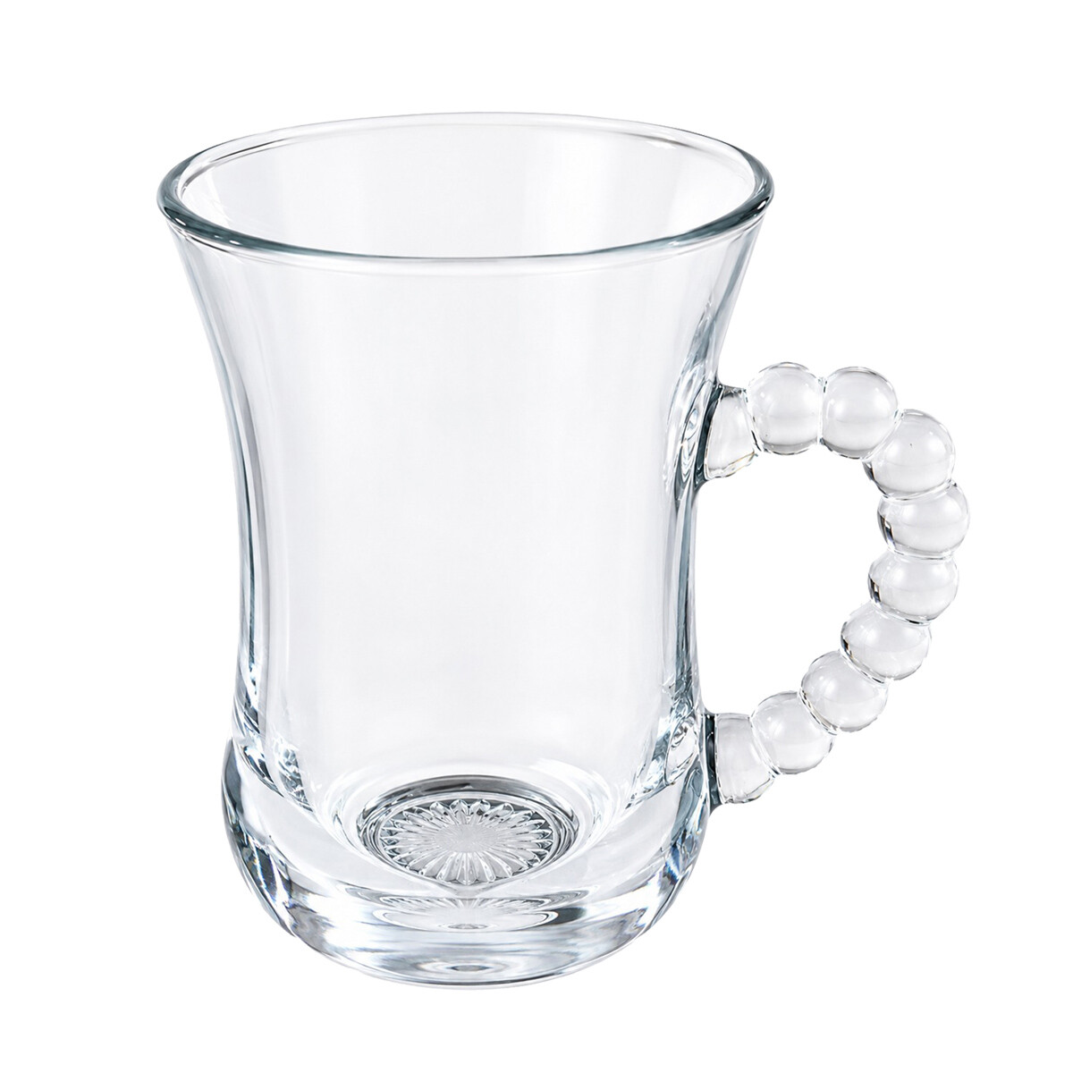 TAZA DE TE SET X6PCS VIDRIO ASA BURBUJAS 130ML RAYAN BUBBLES 