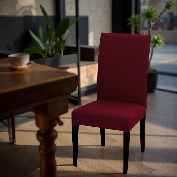 Funda Para Silla Comedor Cubre Asiento Elastizada Y Lavable Variante Color Bordó