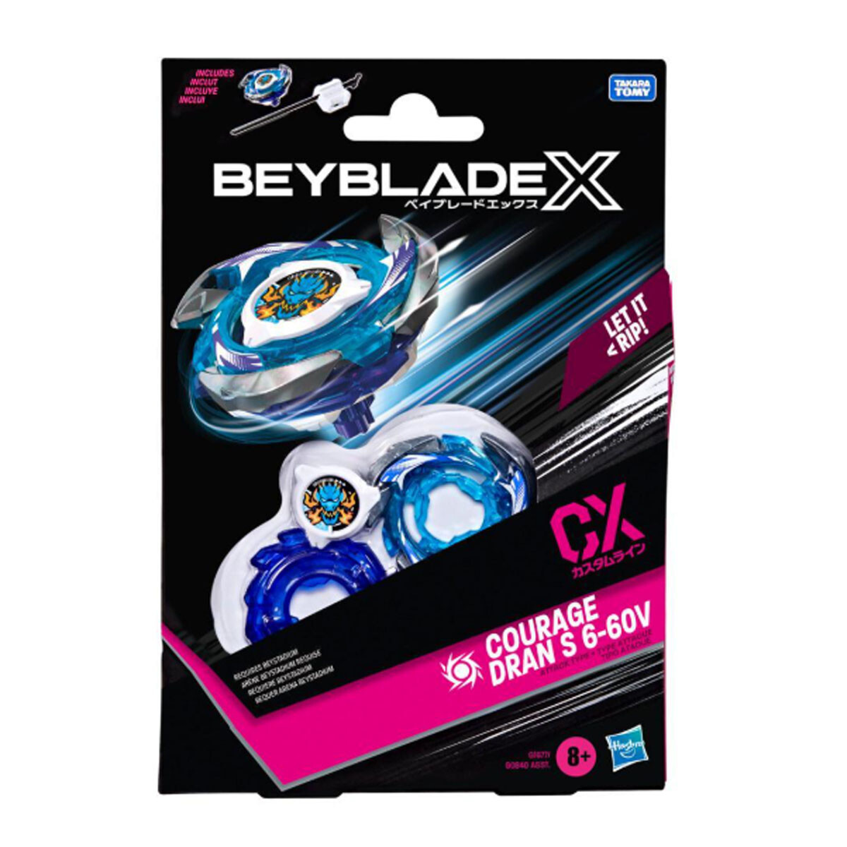 Beyblade X Xtreme Trompo + Lanzador hASBRO - CX Courage Dran S 6-60V 