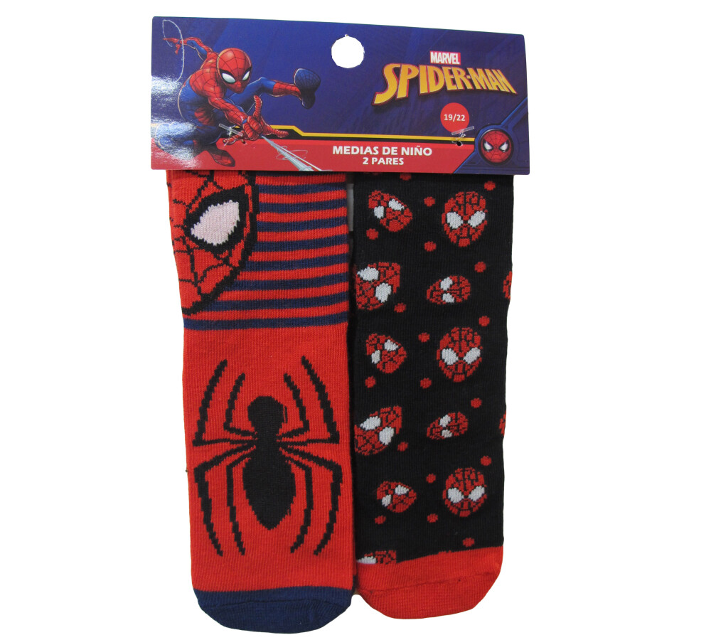 Medias x2 Spider Man Rojo/Negro/Marino