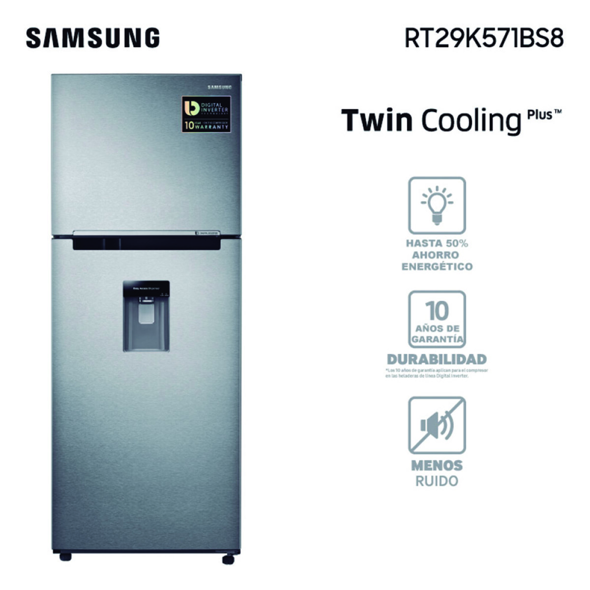 Heladera Samsung Twin RT29K571BS8 (CON DETALLE) 