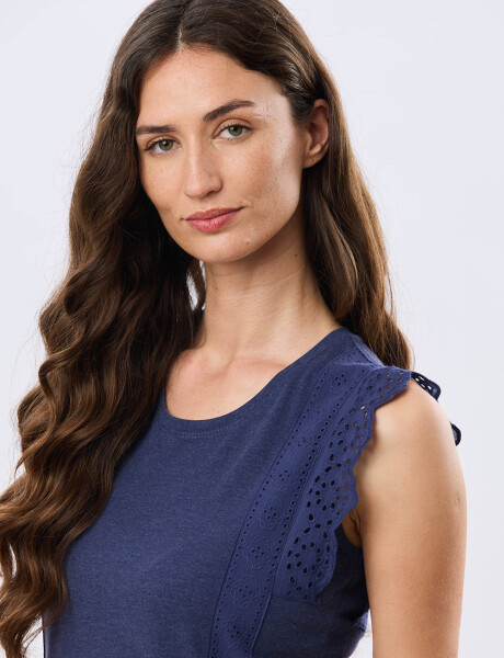 REMERA LISA DE ALGODÓN Azul