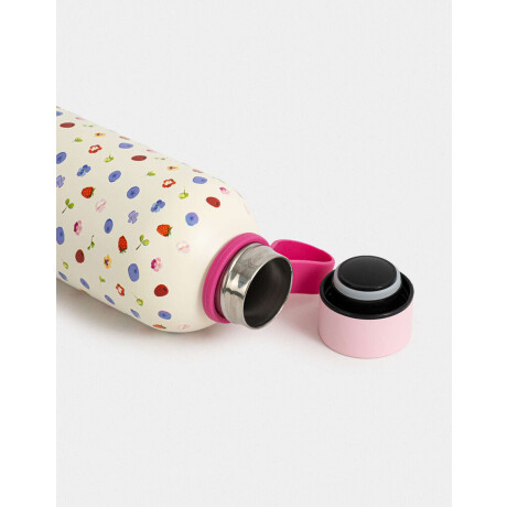 Botella Metálica Estampada Blanco Crema