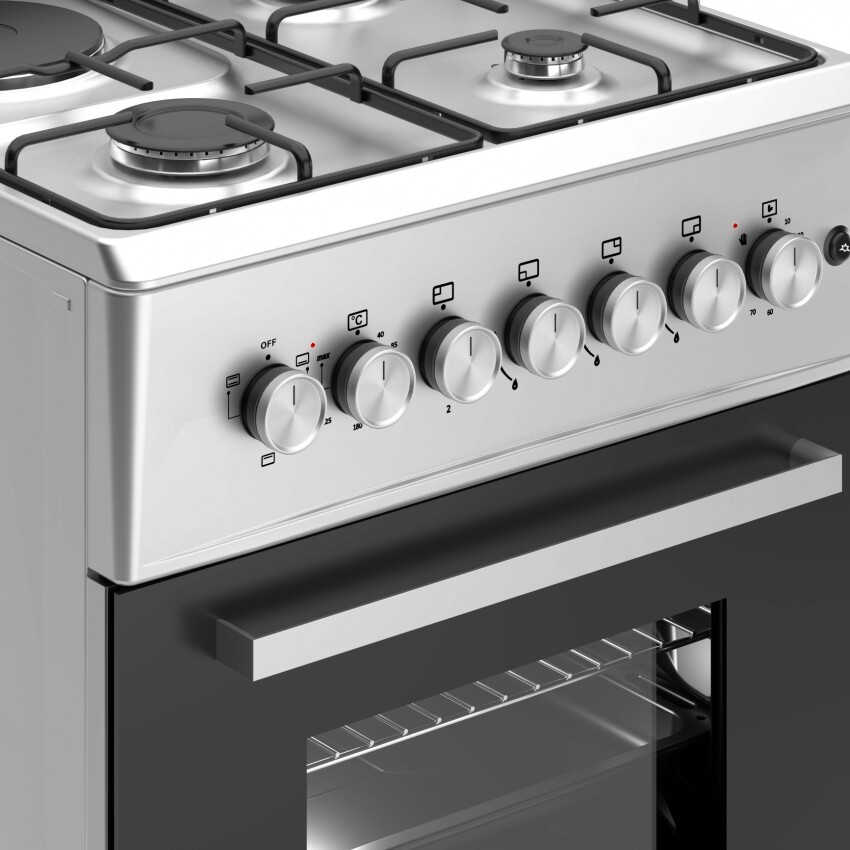 Cocina combinada Dikler 3H+1D D-7 inox. Cocina combinada Dikler 3H+1D D-7 inox.