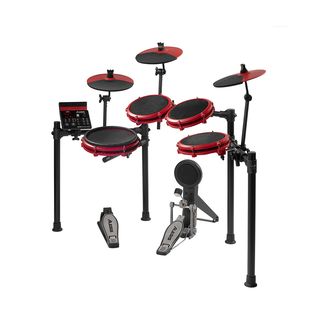 BATERÍA ELECTRÓNICA ALESIS NITRO MAX KIT SPECIAL EDITION RED 