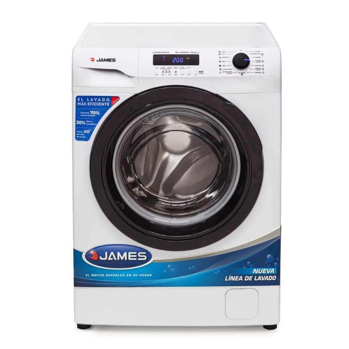 LAVARROPAS JAMES INVERTER CARGA FRONTAL 9 KG - LR 9140 PLUS BLANCO 