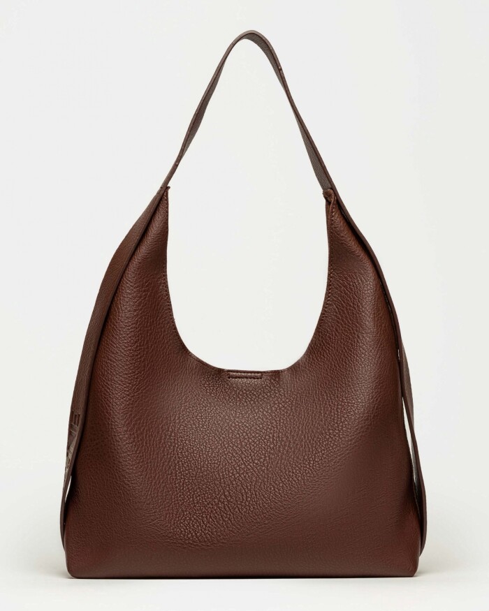 Bolso Heather en efecto cuero graneado Chocolate