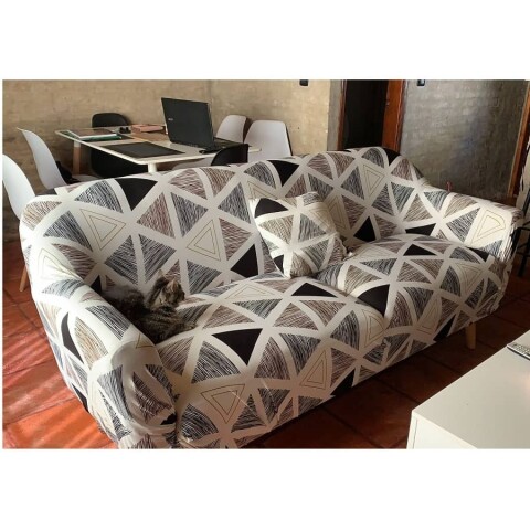 Funda Sillón 3 Cuerpo Estampada Triángulos