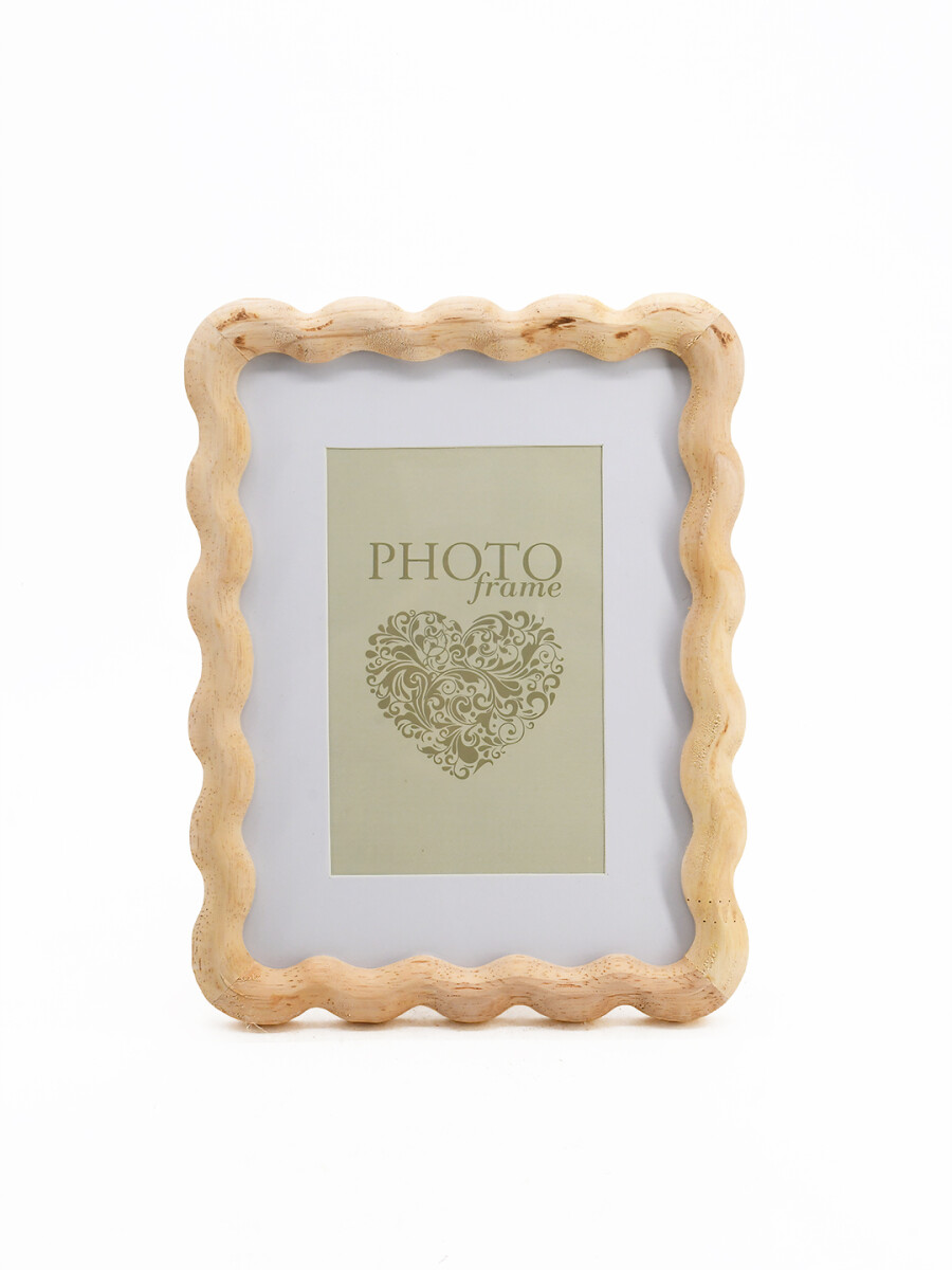 PORTARRETRATO ONDAS MADERA - BEIGE 