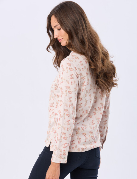 CAMISA ESTAMPADA DE ALGODÓN Beige