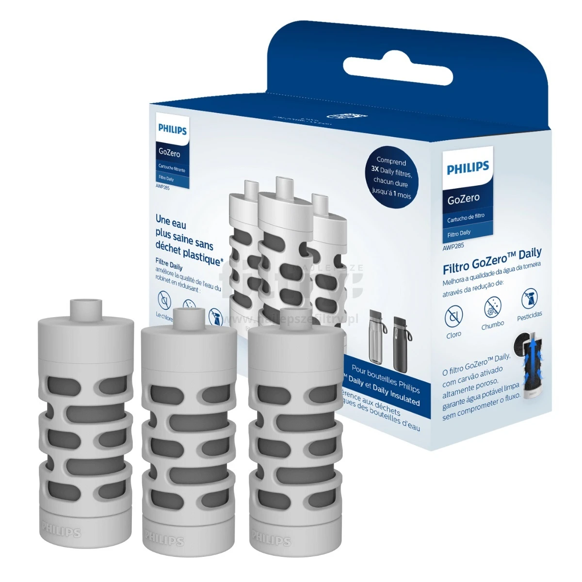 Filtro De Repuesto Para Botellas Philips AWP285 3 piezas 