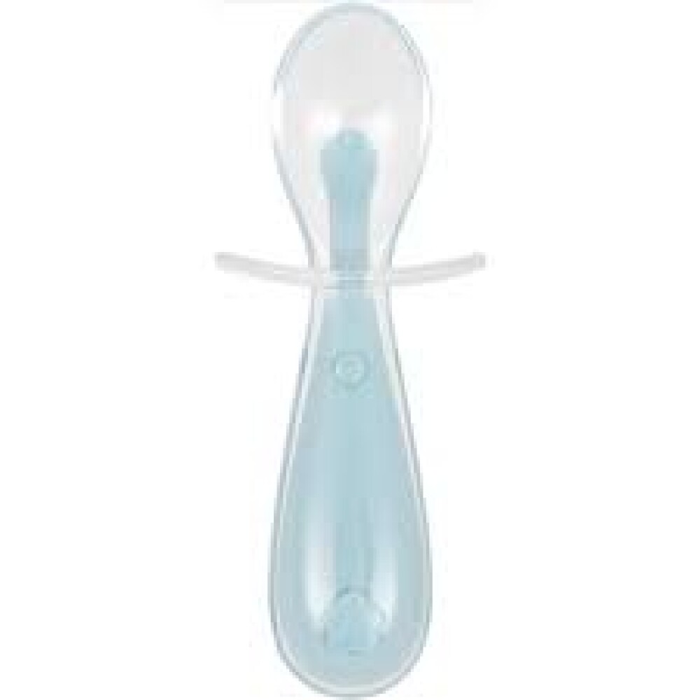 Cuchara silicona con TOPE buba celeste