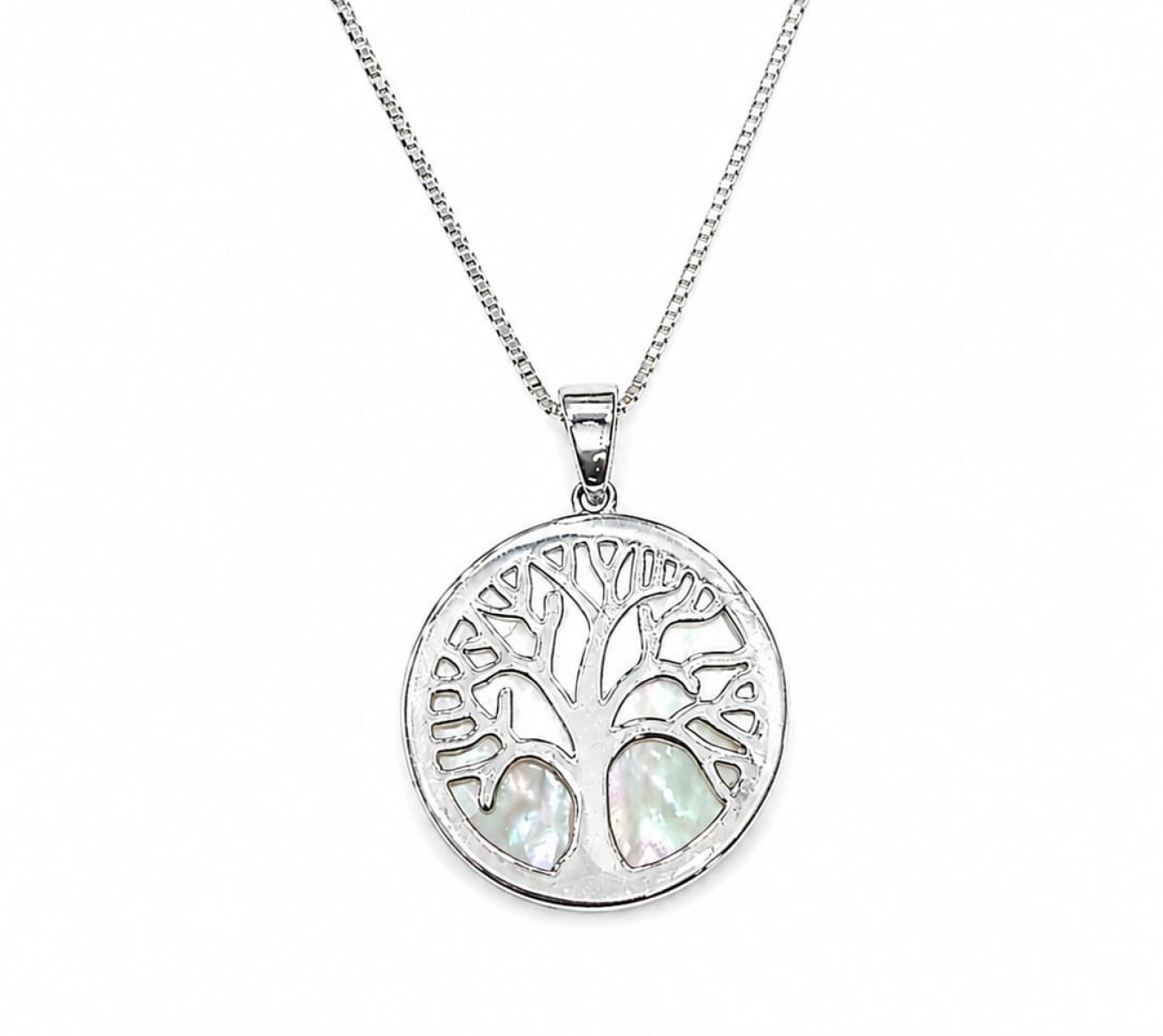 Cadena con colgante árbol de la vida con Nacar 