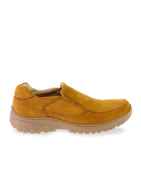 Zapato de cuero sin cordones Camel