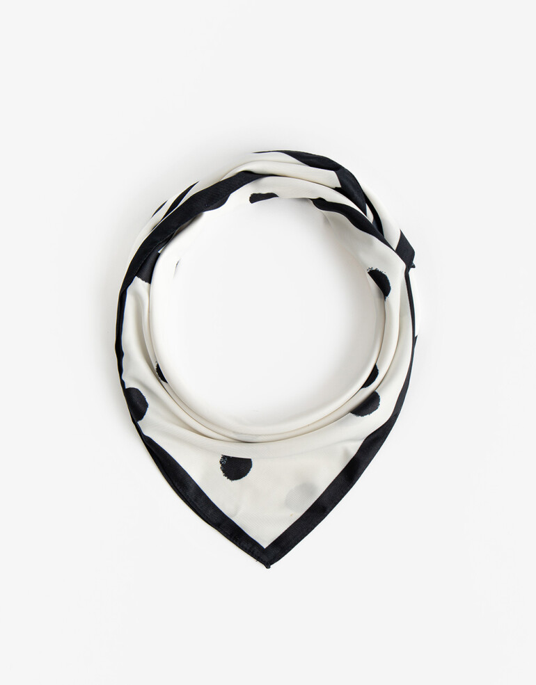 Pañuelos Raso Geométrico Pañuelo De Material Reciclado - Negro