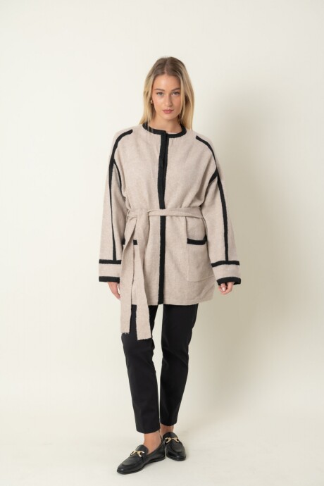 SACO GALENA Beige c/negro