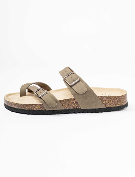 Sandalia cruzada tostado