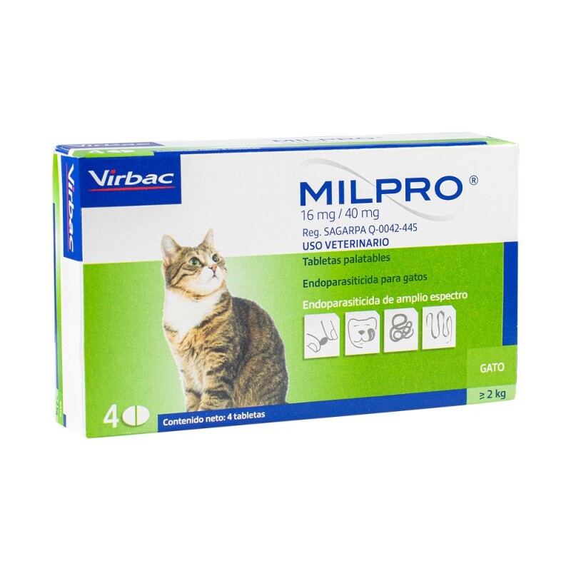 Milpro Cat 4mg/10mg - caja 4 comprimidos