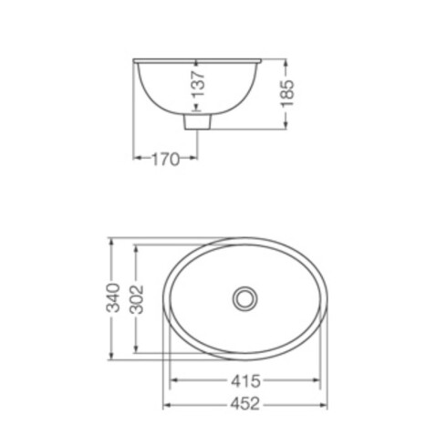 Bacha Circular De Loza Blanca Para Empotrar 000