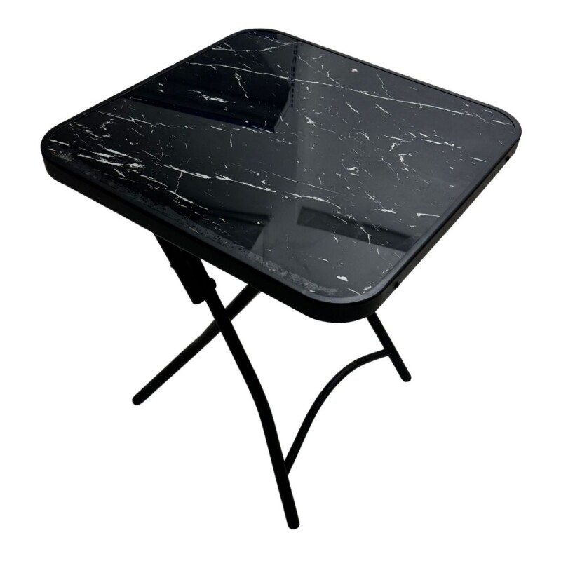 MESA CUADRADA DE VIDRIO PLEGABLE • 60x60cm MESA CUADRADA DE VIDRIO PLEGABLE • 60x60cm