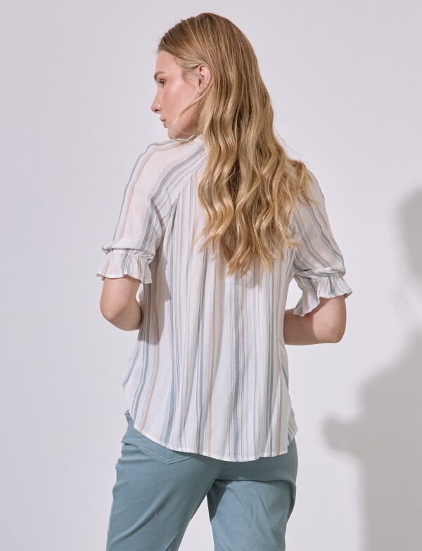 Blusa Lineas Botones BLANCO/MULTI