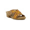 Country Sandalia Casual Taco Bajo C/tiras Cruzadas Ambar-mix