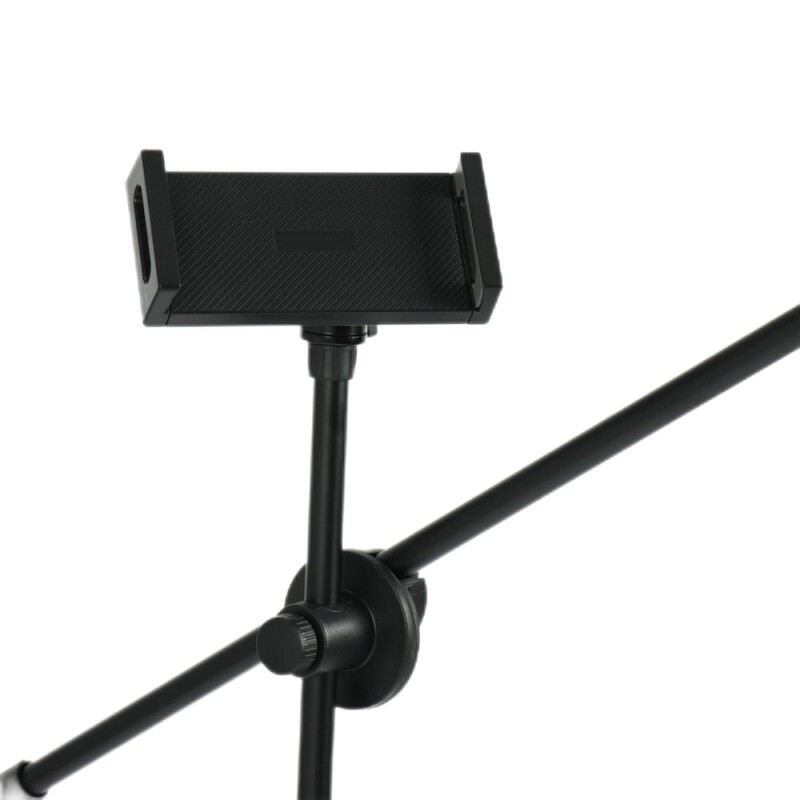 Jirafa de micrófono con soporte para tablet Jirafa de micrófono con soporte para tablet