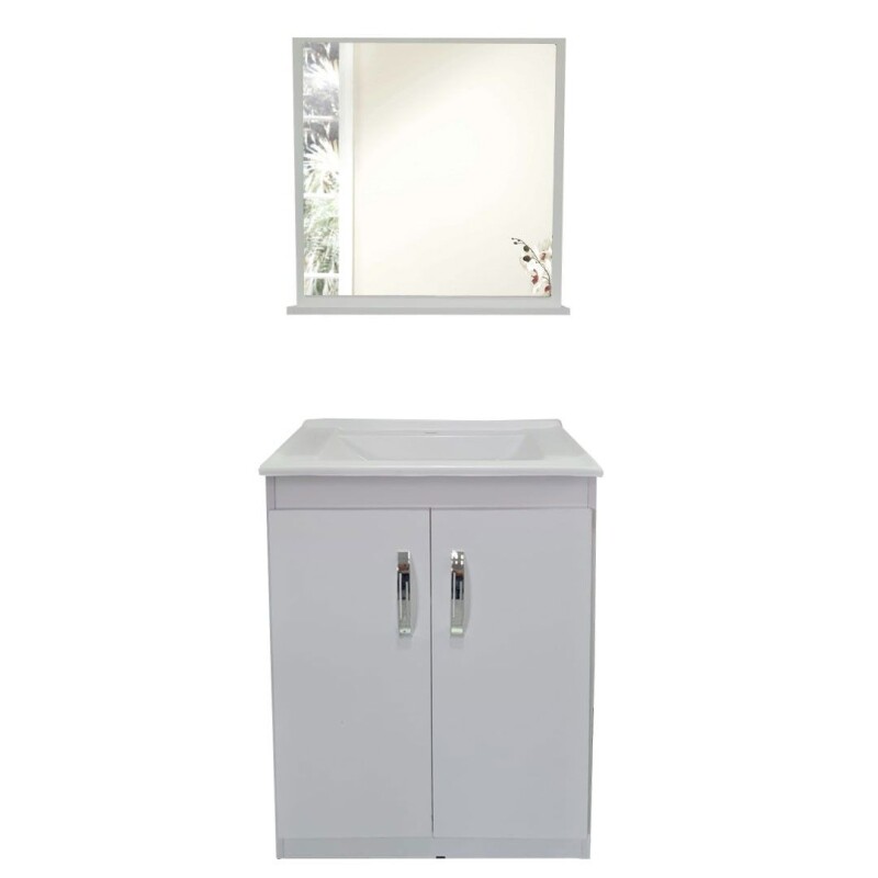 Mueble de Baño con Bacha y Espejo – Piria Blanco Mueble de Baño con Bacha y Espejo – Piria Blanco