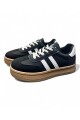 CALZADO DEPORTIVO DOS RAYAS PLATAFORMA Negro