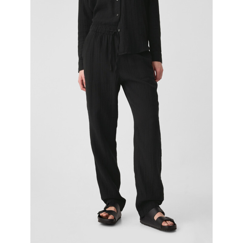 V-EASY PANT GAUZE BLACK 1