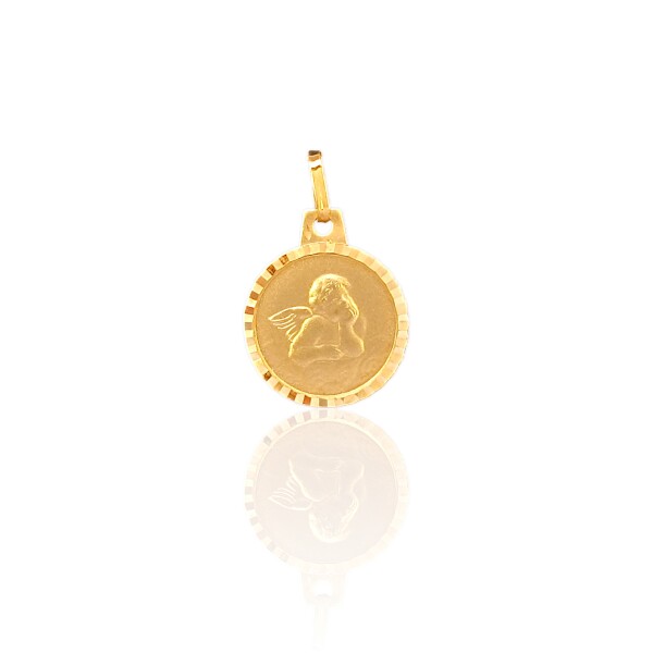 Dije Ángel de la guarda-Oro bajo-Sin Piedra-CP8601 Sinpiedra