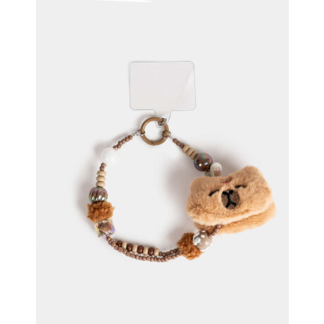 Strap Para Celular Con Peluche Capybara Marron Medio