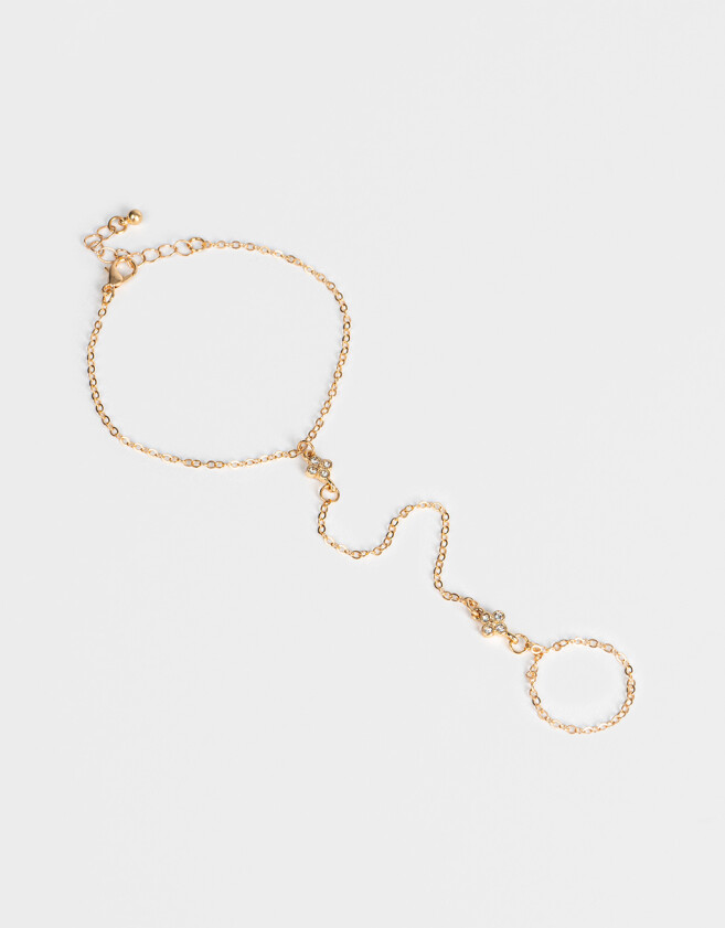 Pulseras Flexibles Pulsera Flexible Con Anillo Unido - Dorado