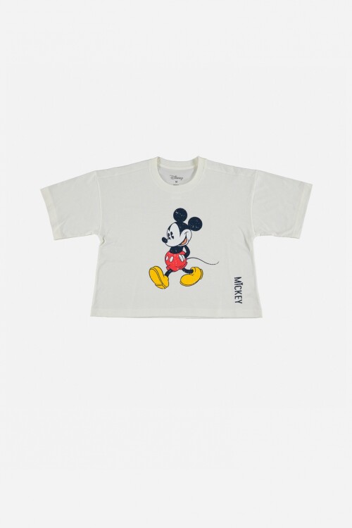 T-shirt de niña teen Mickey BLANCO