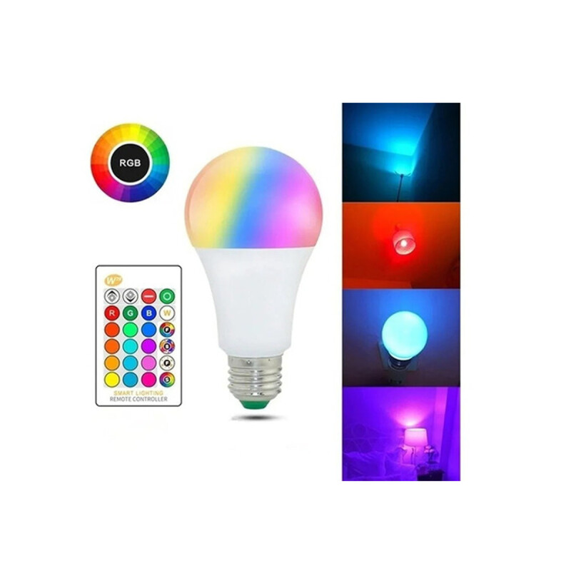 Lampara LED RGB Con Control 9W Lampara LED RGB Con Control 9W