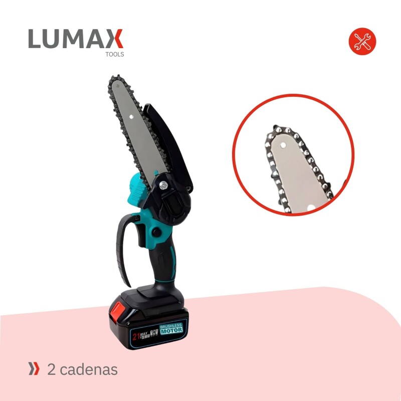 Motosierra Inalámbrica Lumax 2 Cadenas De 6'' + 2 Baterías Motosierra Inalámbrica Lumax 2 Cadenas De 6'' + 2 Baterías